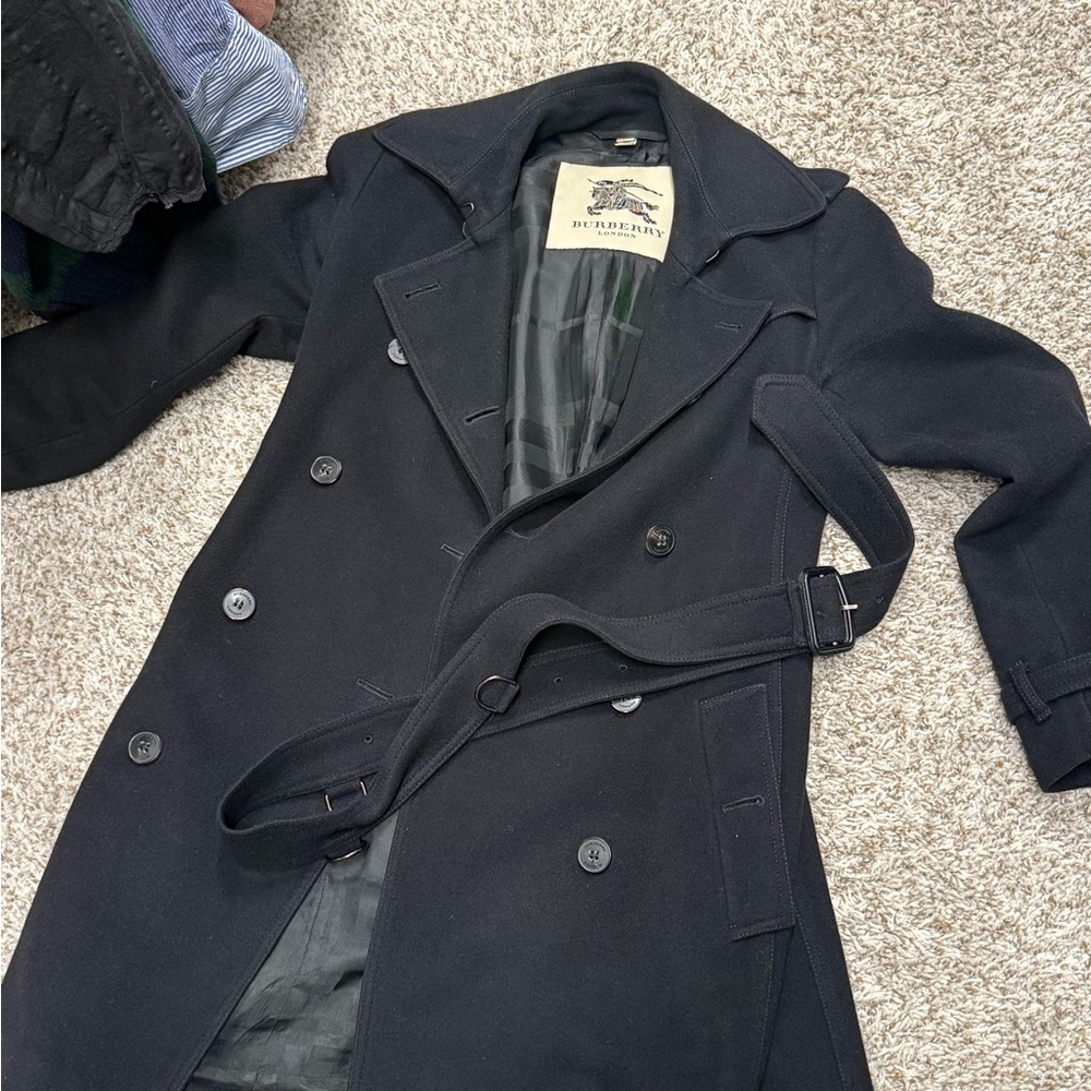 Burberry black winter trench coat